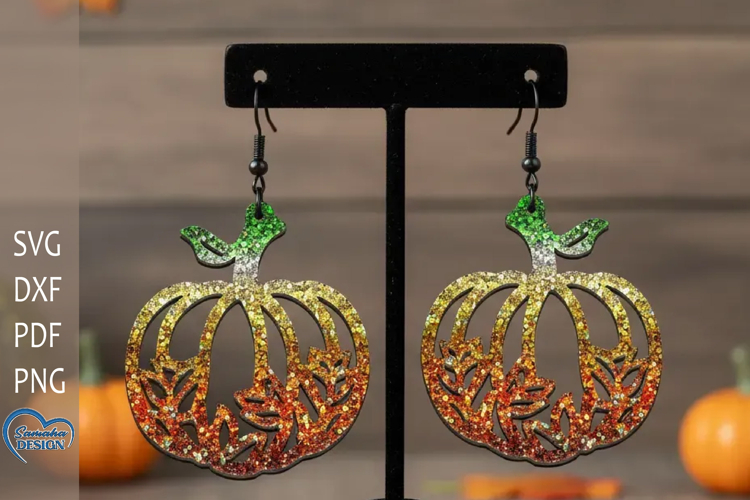 Halloween Cute Pumpkin Earrings Laser Cut.