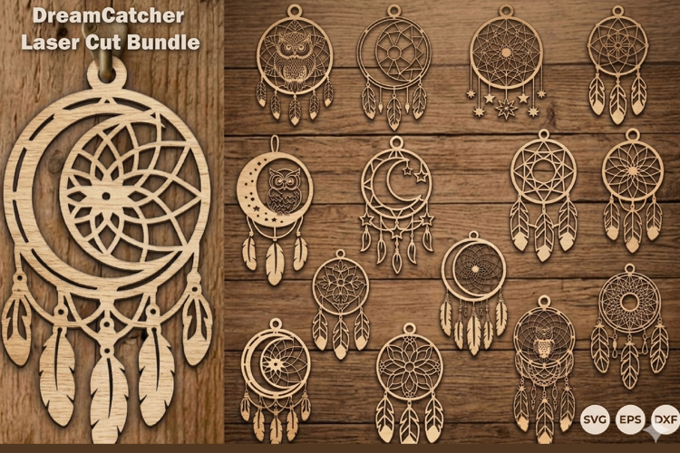 Dream Catcher Laser Cut Bundle. example image 1