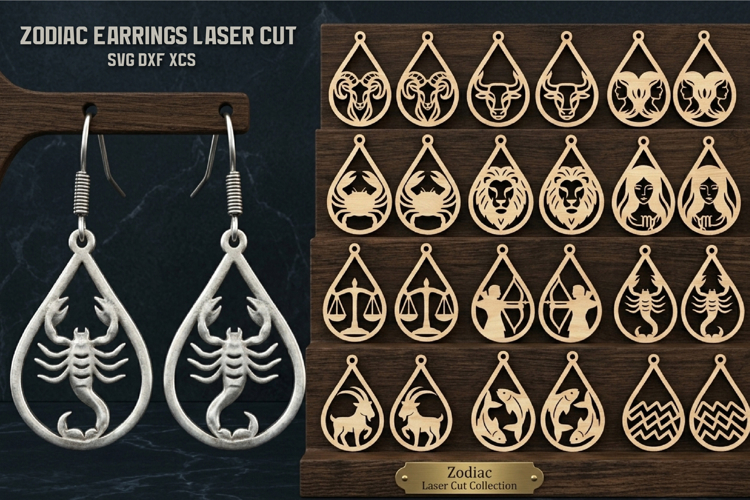 Zodiac signs Earrings Bundle example image 1