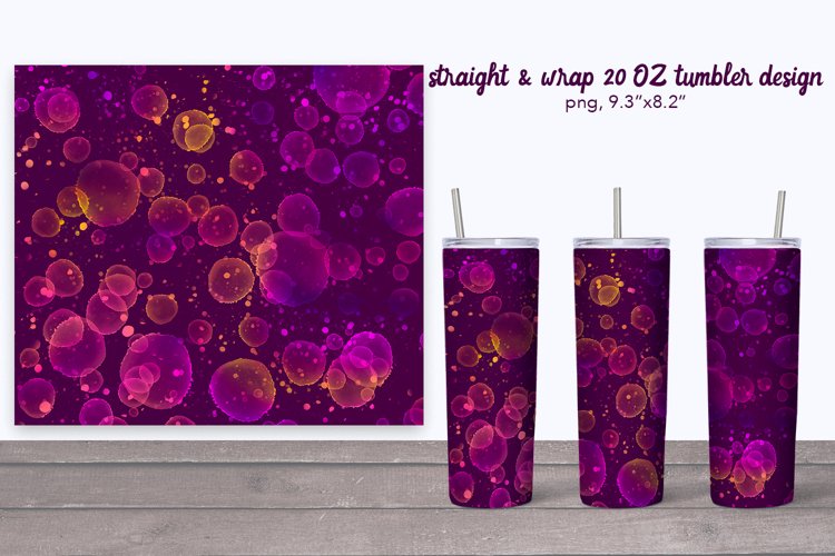 Bright purple tumbler sublimation design. Skinny tumbler PNG