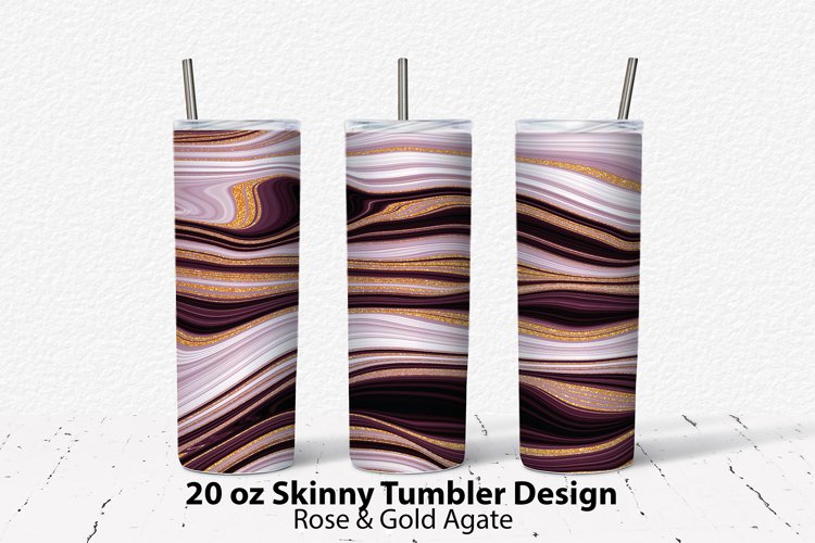 Rose agate Sublimation tumbler png design - 20 oz skinny