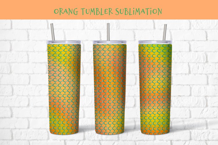 Orang mermaid scales gradient tumbler sublimation example image 1