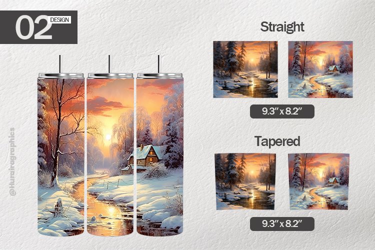 Winter Scenery Tumbler Wrap| Tumbler Sublimation Wrap
