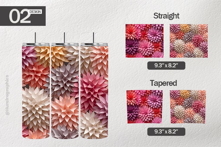 Chrysanthemum Tumbler Wrap| Tumbler Sublimation Wrap