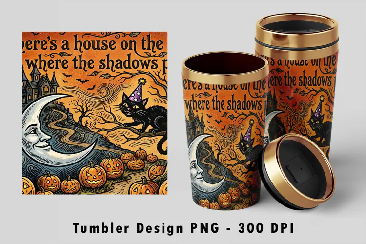 Spooky Quote Halloween Tumbler PNG Sublimation Art