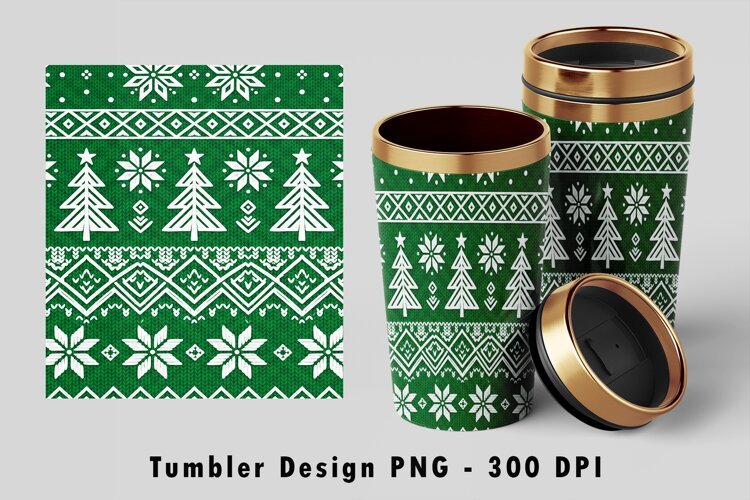 Christmas Sweater Tumbler Wrap PNG Sublimation Design example image 1