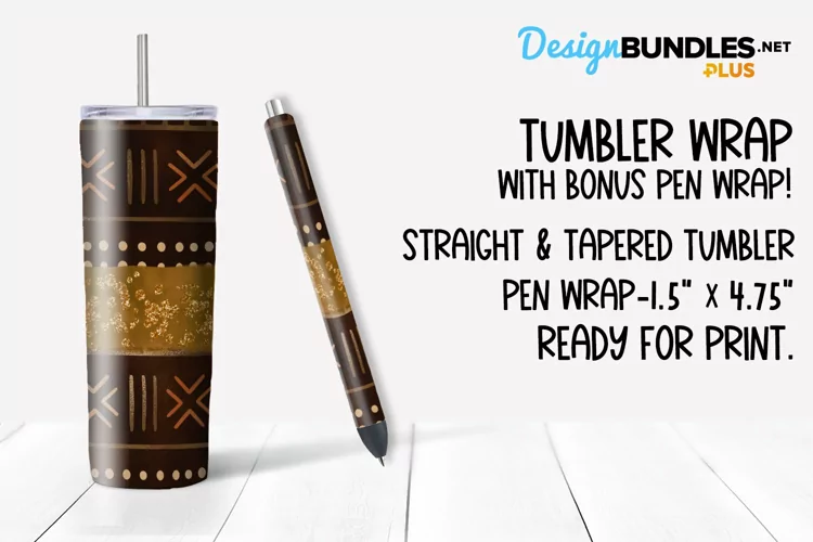Bogolan Glitter Sublimation Tumbler