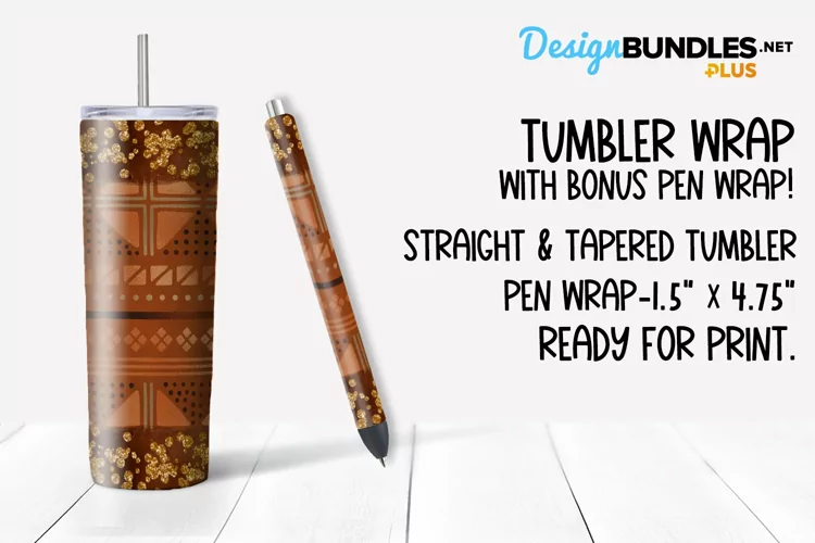 Bogolan Glitter Sublimation Tumbler