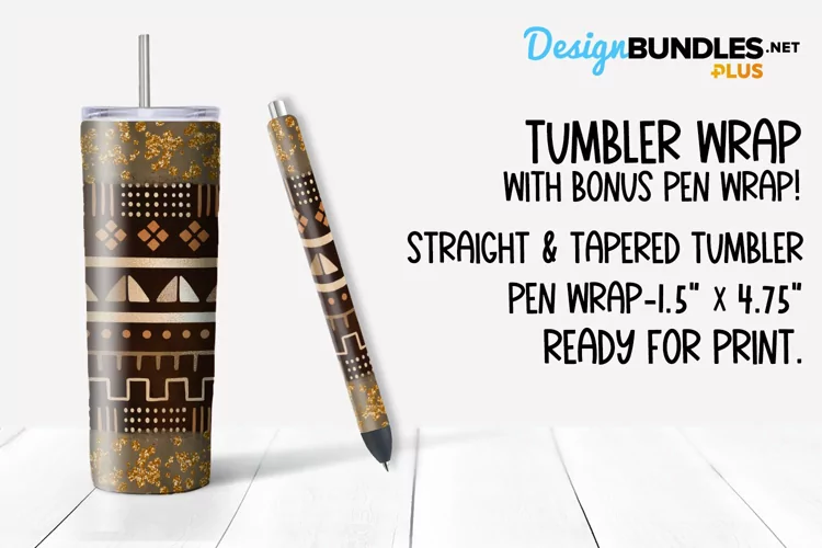 Bogolan Glitter Sublimation Tumbler