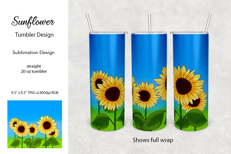 Tumbler Sublimation - Sunflowers