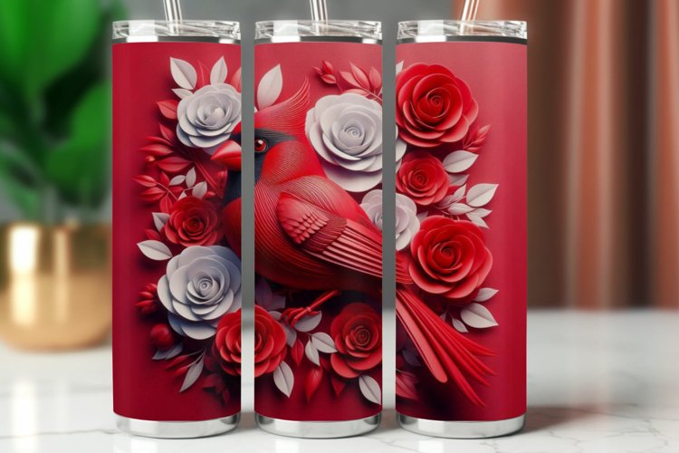 Tumbler Wrap 20 oz - cardinal bird