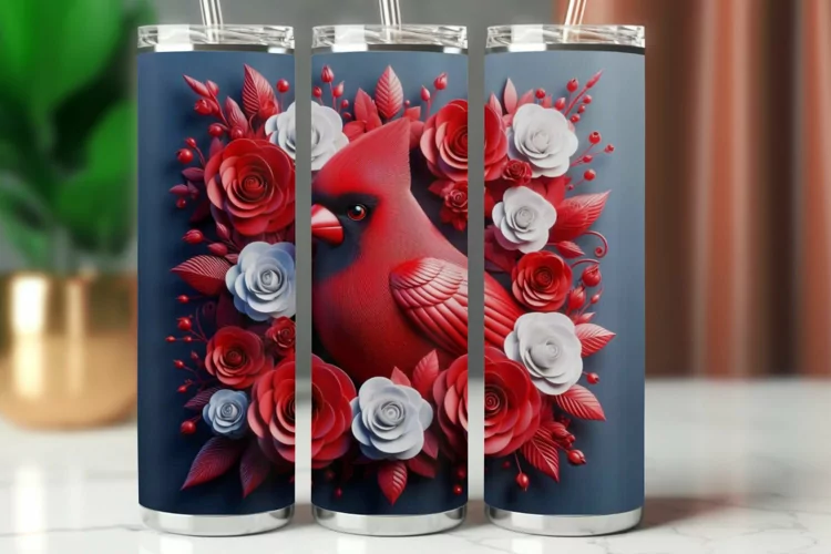 Tumbler Wrap 20 oz - cardinal bird