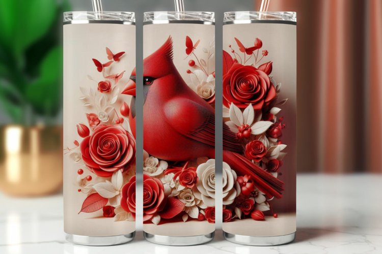Tumbler Wrap 20 oz - cardinal bird