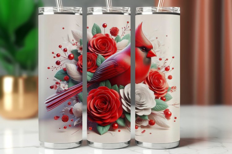 Tumbler Wrap 20 oz - cardinal bird