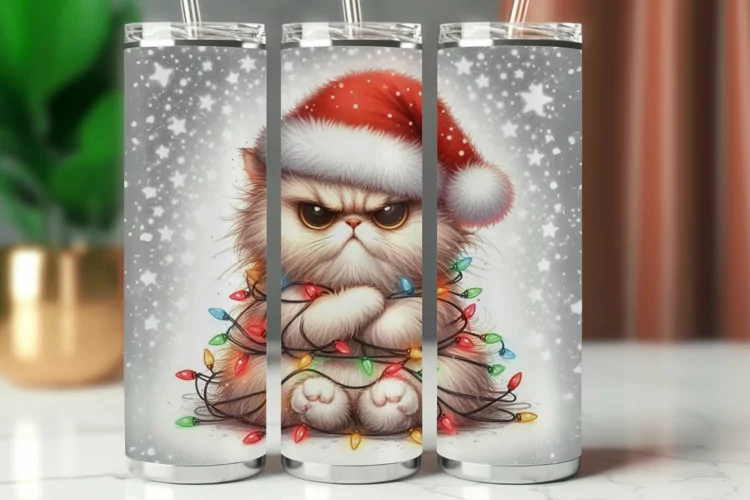 Tumbler Wrap 20 oz - angry cat