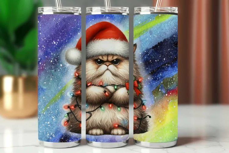 Tumbler Wrap 20 oz - angry cat