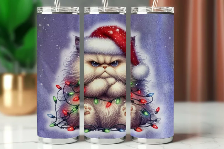Tumbler Wrap 20 oz - angry cat