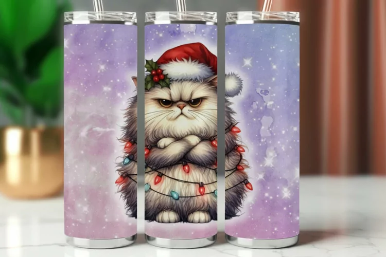 Tumbler Wrap 20 oz - angry cat