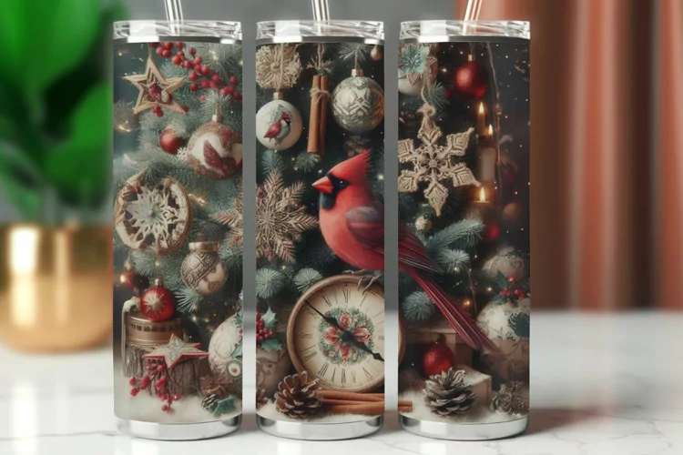 Tumbler Wrap 20 oz - cardinal bird