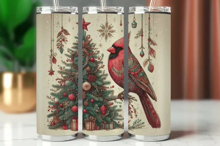 Tumbler Wrap 20 oz - cardinal bird