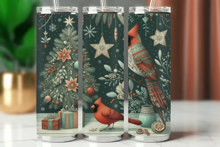 Tumbler Wrap 20 oz - cardinal bird
