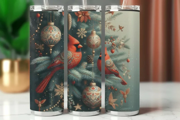 Tumbler Wrap 20 oz - cardinal bird