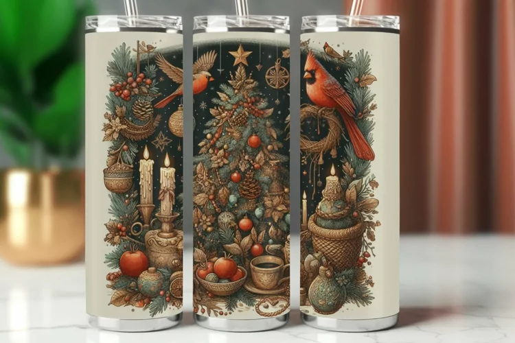Tumbler Wrap 20 oz - cardinal bird