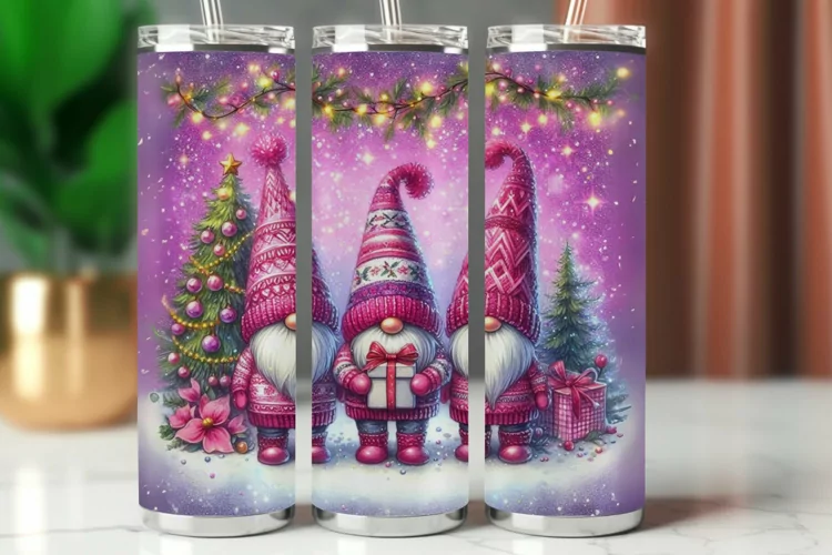Tumbler Wrap 20 oz - christmas gnome