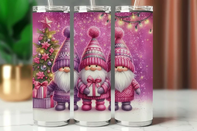 Tumbler Wrap 20 oz - christmas gnome