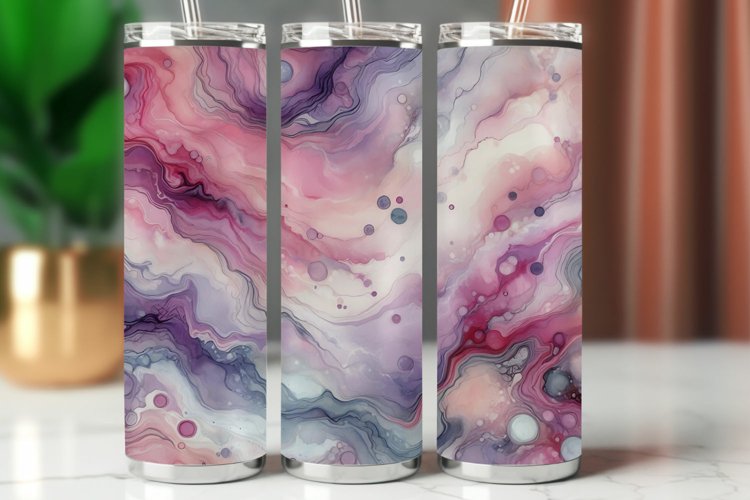Tumbler Wrap 20 oz - watercolor marble