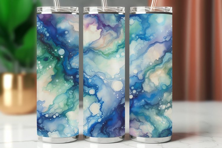 Tumbler Wrap 20 oz - watercolor marble