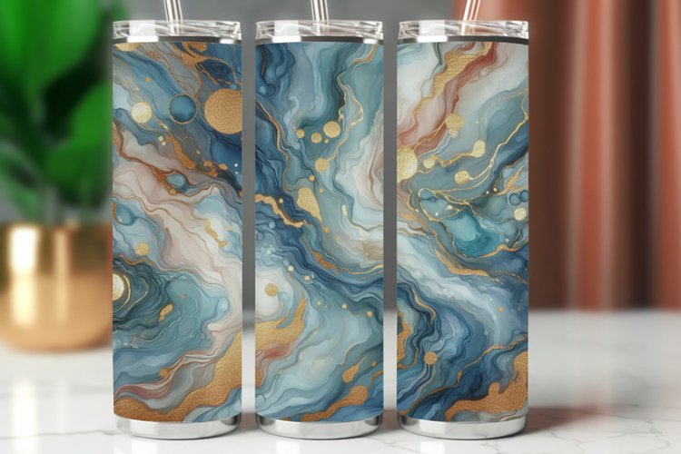 Tumbler Wrap 20 oz - watercolor marble