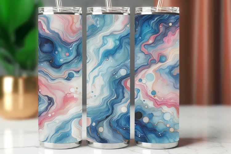 Tumbler Wrap 20 oz - watercolor marble