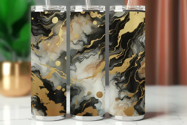 Tumbler Wrap 20 oz - watercolor marble