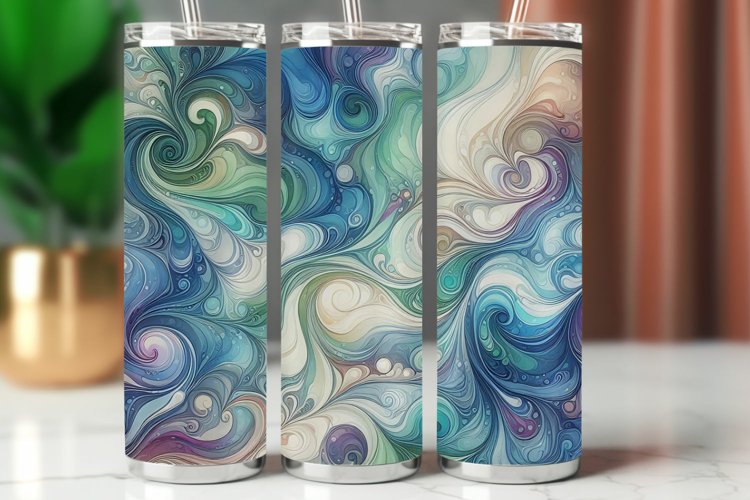Tumbler Wrap 20 oz - watercolor marble