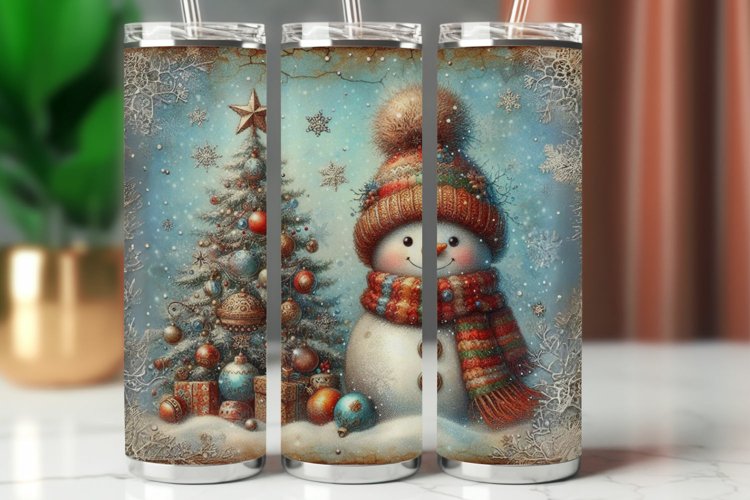 Tumbler Wrap 20 oz - snowman