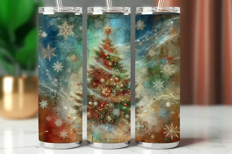 Tumbler Wrap 20 oz - christmas tree