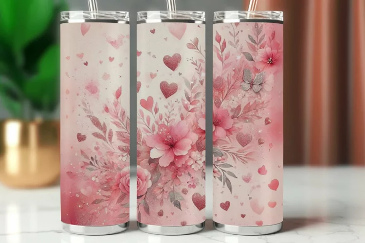 Tumbler Wrap 20 oz - floral watercolor