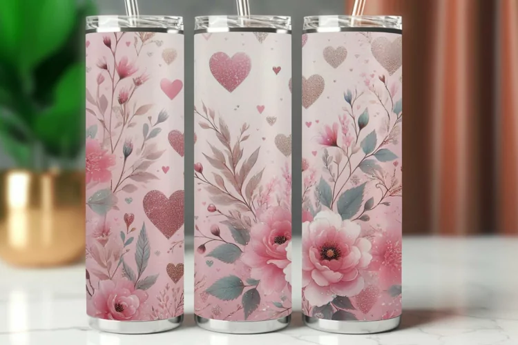 Tumbler Wrap 20 oz - floral watercolor