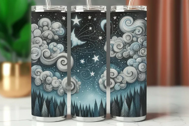 Tumbler Wrap 20 oz - watercolor forest