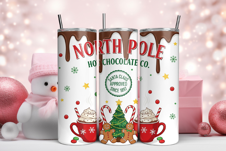 North Pole Hot Chocolate Co Tumbler Wrap