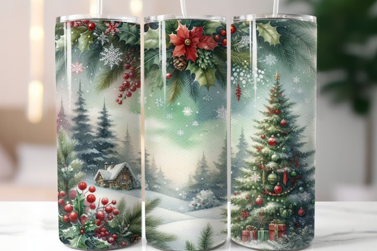 Christmas Trees Tumbler wrap design 20oz Skinny tumbler