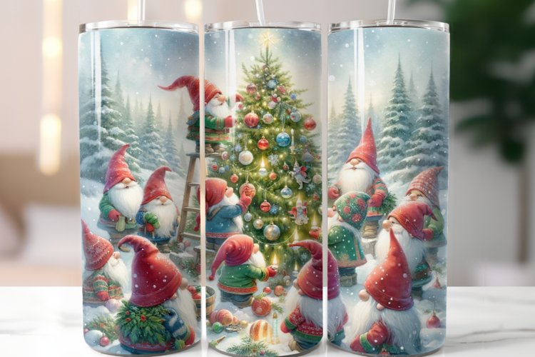 Gnomes Christmas Tumbler wrap 20 oz Skinny Tumbler