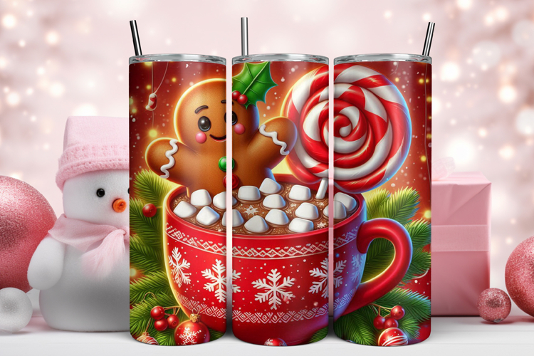 Gingerbread Cookie Hot Chocolate Tumbler Wrap