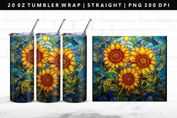 Sunflower 20oz Tumbler Wrap | Sublimation PNG Design
