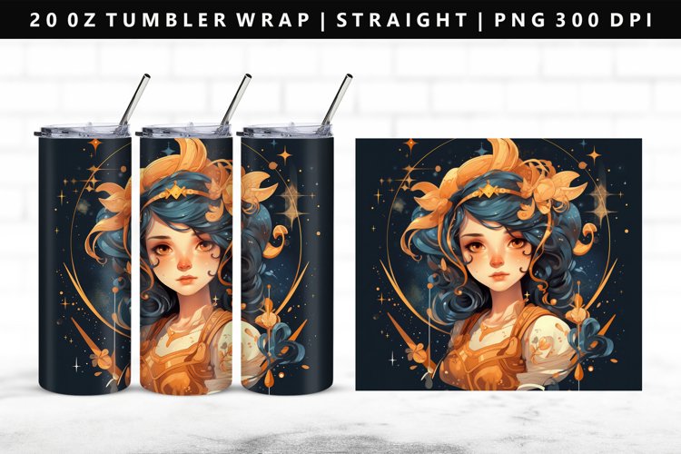 Zodiac Sign 20oz Tumbler Wrap | Sublimation PNG Design
