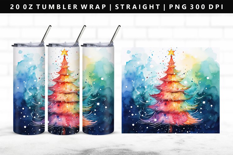 Watercolor 20oz Tumbler Wrap | Sublimation PNG Design