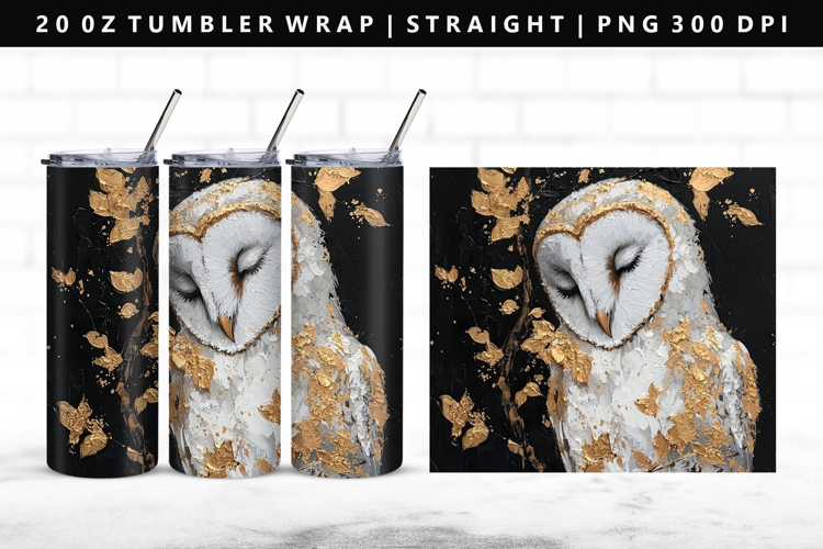 Owl 20oz Tumbler Wrap | Sublimation PNG Design
