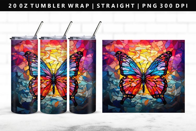 Butterfly 20oz Tumbler Wrap | Sublimation PNG Design