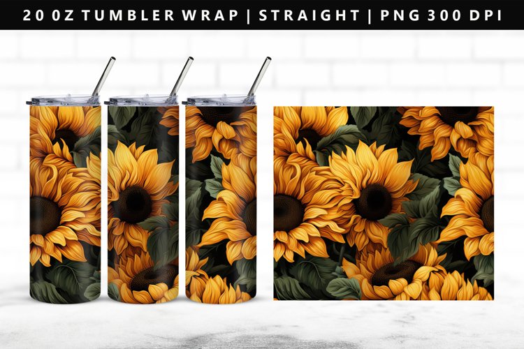 Flower 20oz Tumbler Wrap | Sublimation PNG Design